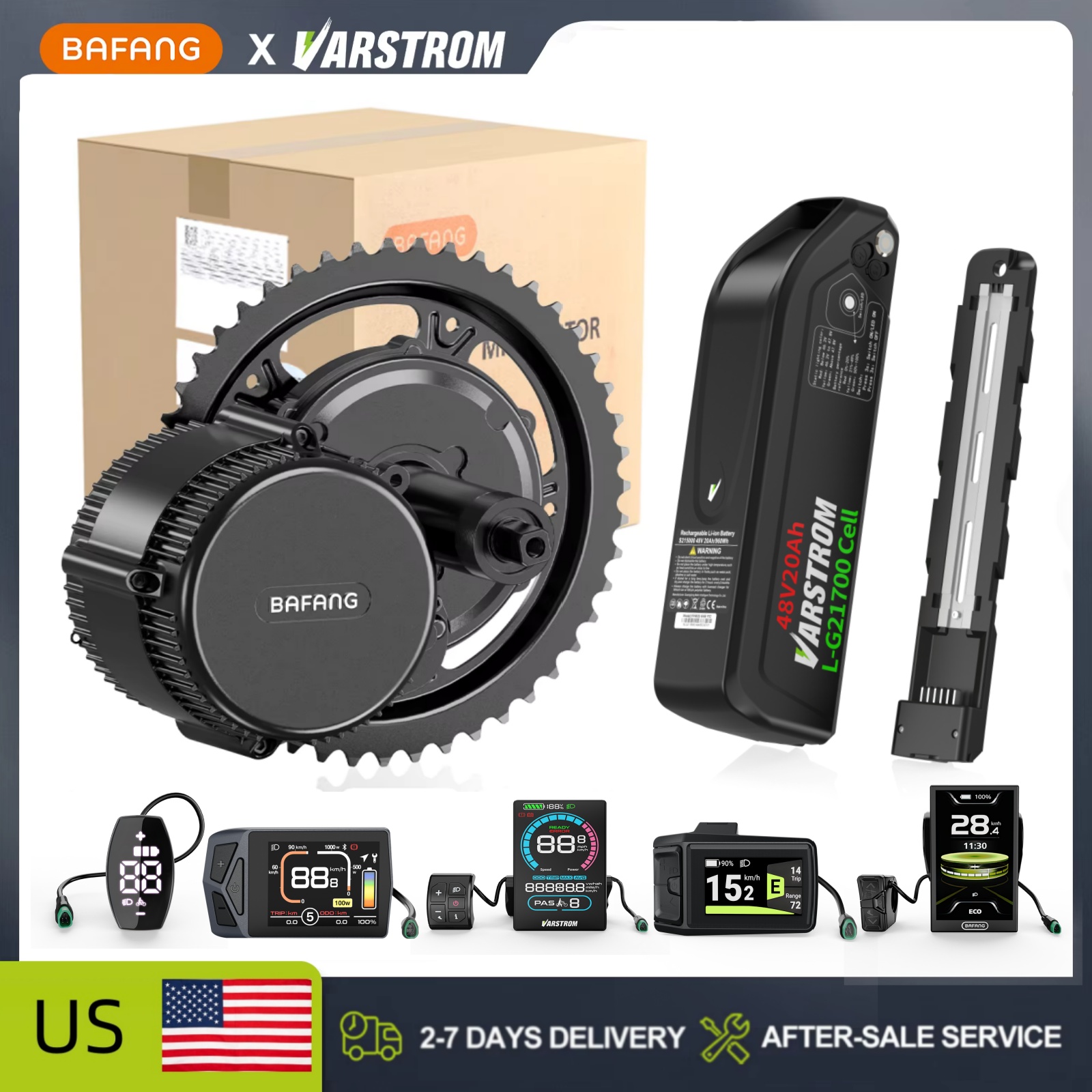 【米国在庫】Bafang 48V ミッドドライブモーター＆バ - Mid Drive Conversion Kit 1000W のレビューと価格